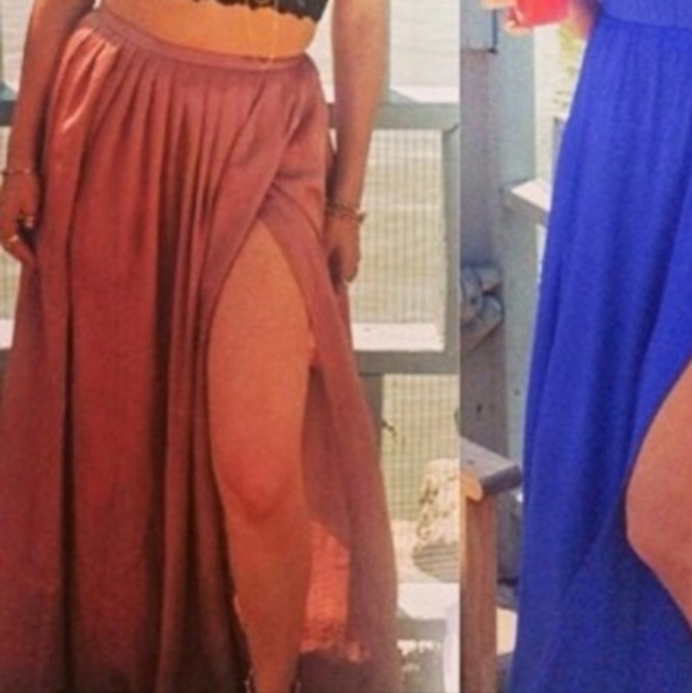 ASOS Petite high slit wrap skirt rose size 2